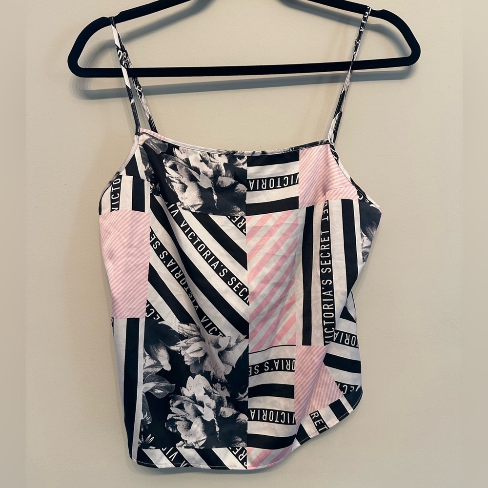 Vintage Y2K Era Victoria's Secret Floral and Striped Camisole M